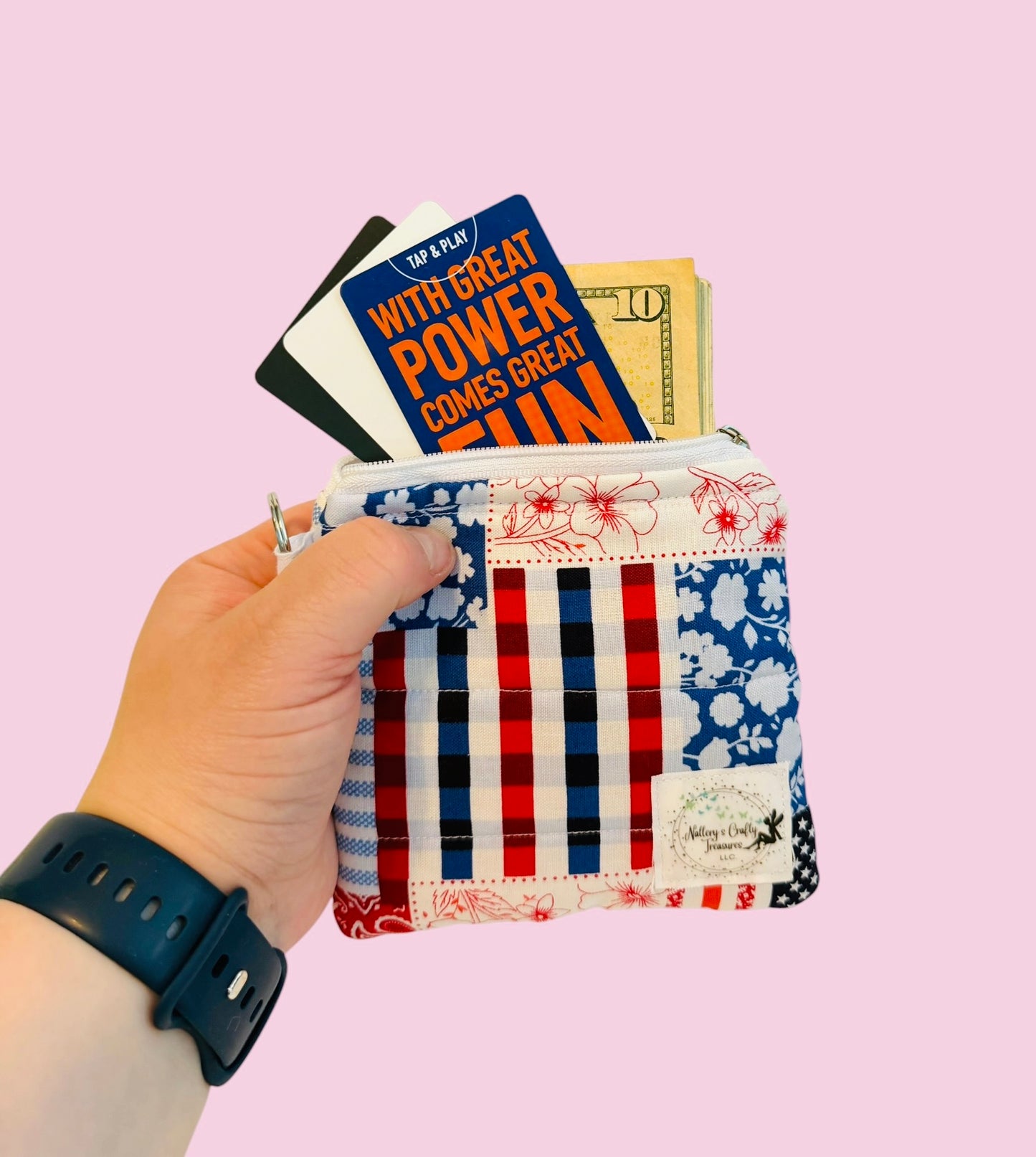 The Patriotic Patchwork Keychain Wallet
