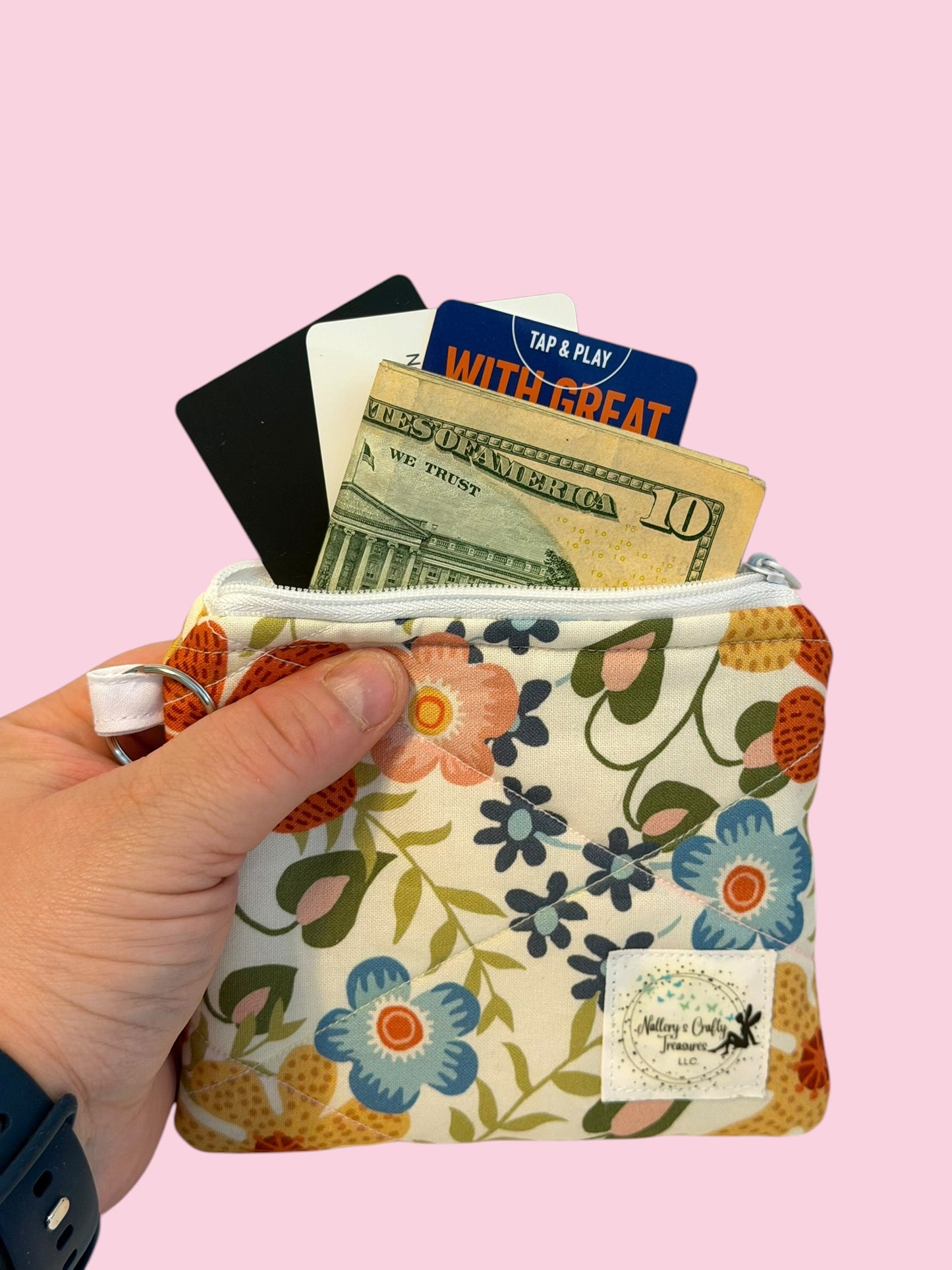 The “Kelly” Floral Keychain Wallet