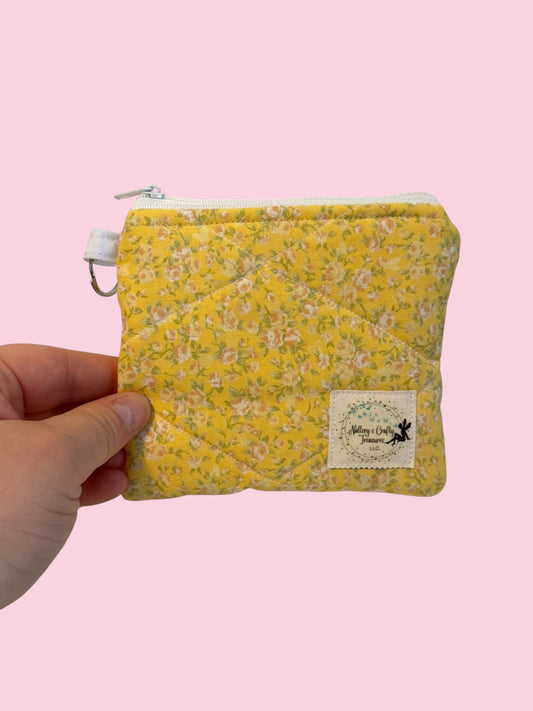 The Yellow Floral Keychain Wallet