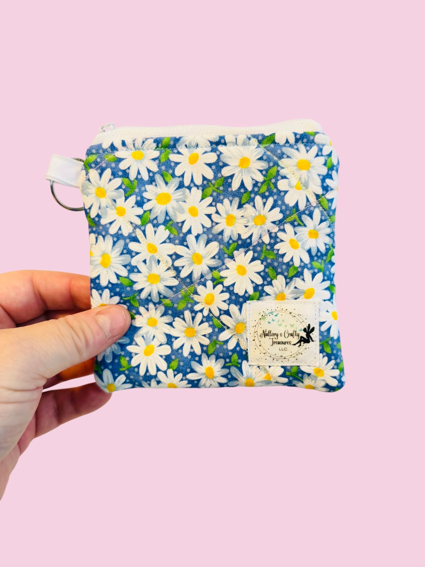 The Blue Daisy Keychain Wallet