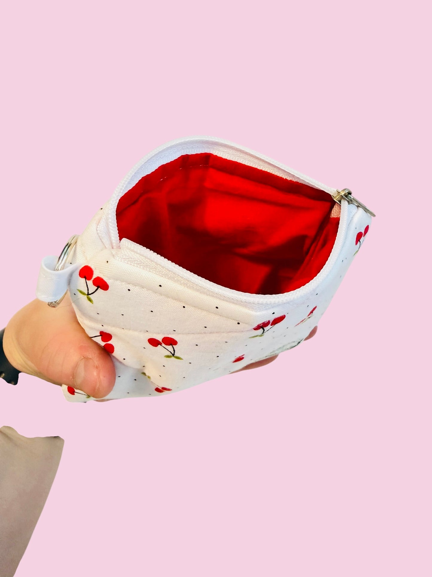 The White Cherry Keychain Wallet