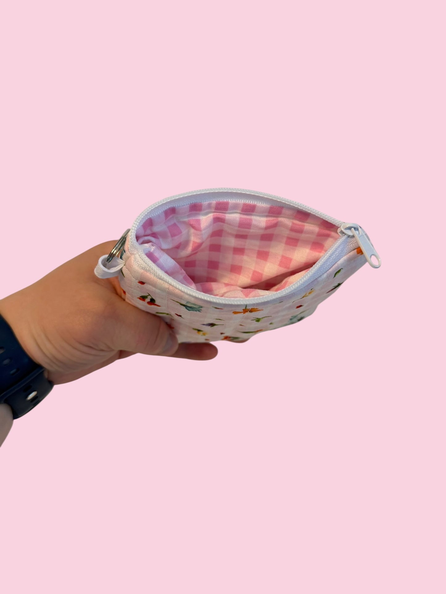 The Pink Mini Floral Keychain Wallet