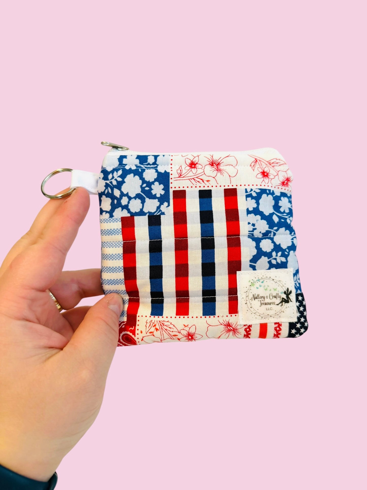 The Patriotic Patchwork Keychain Wallet