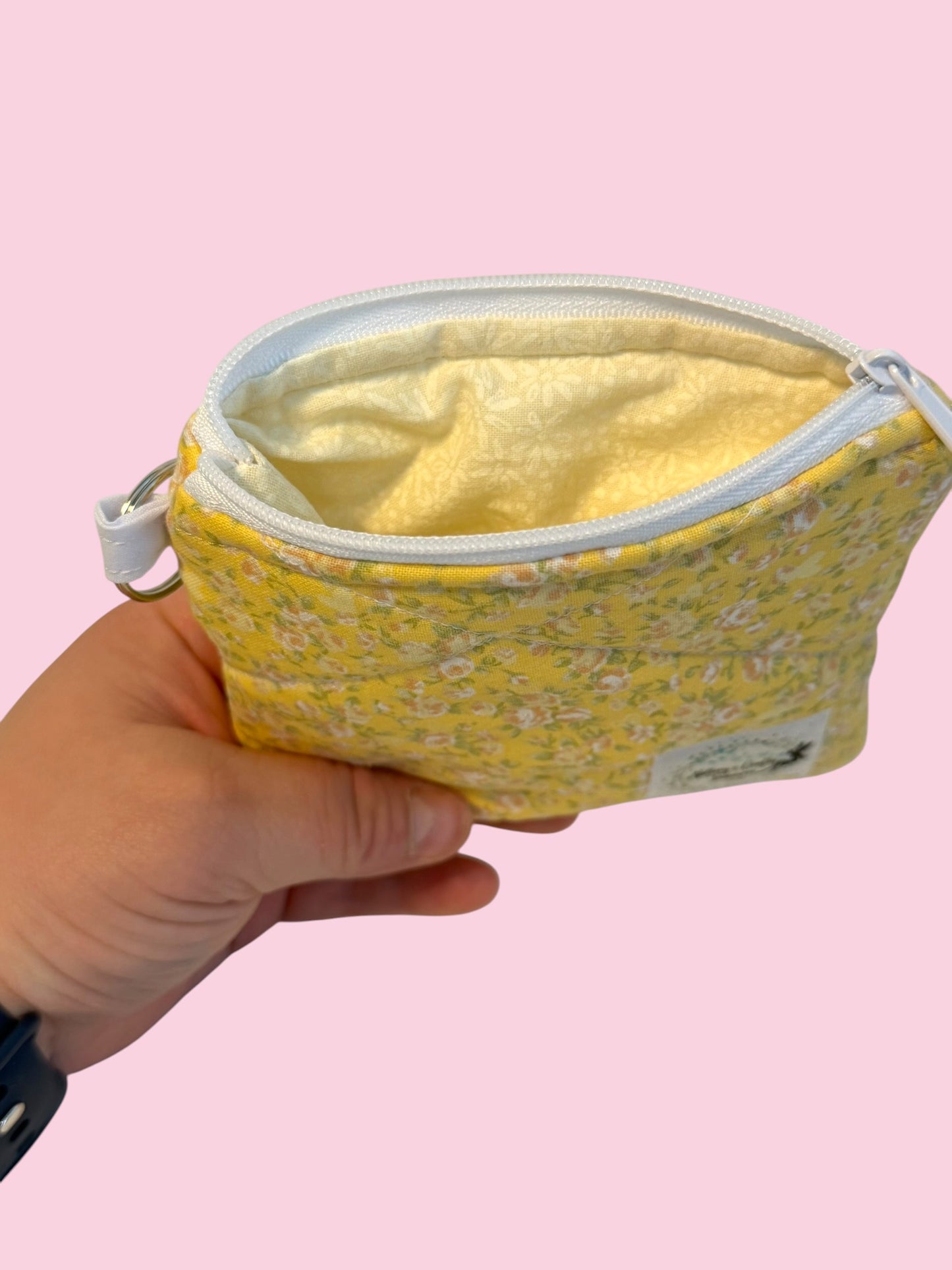 The Yellow Floral Keychain Wallet