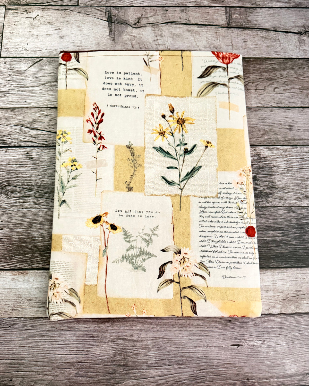 Love is Patient Floral Book Sleeve