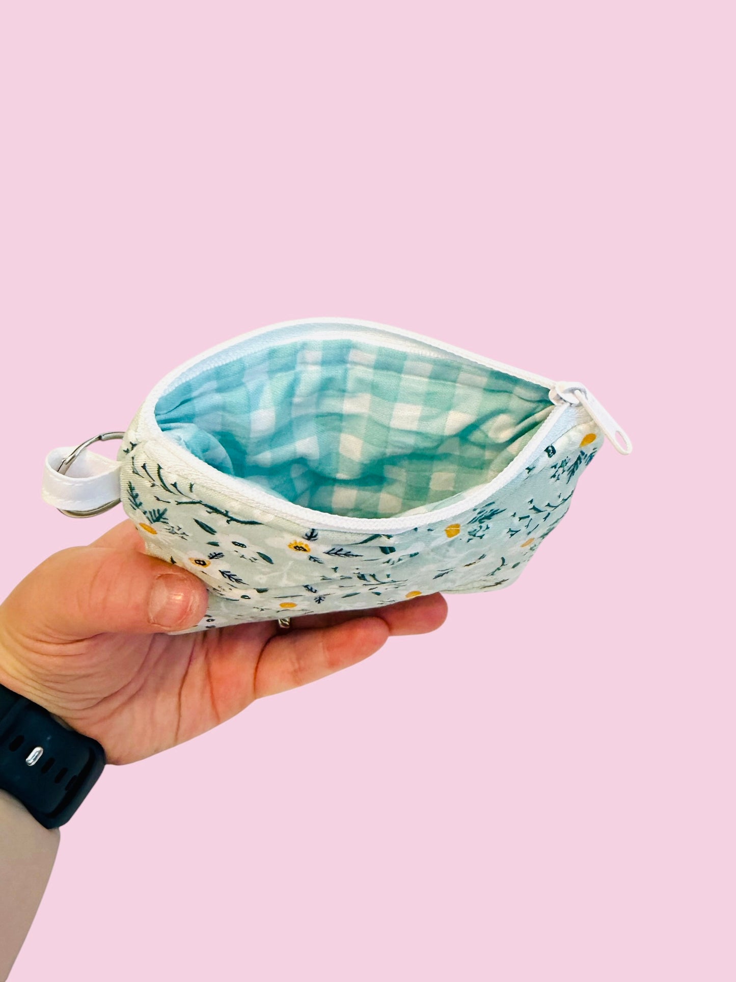 The Tiny Green Floral Keychain Wallet