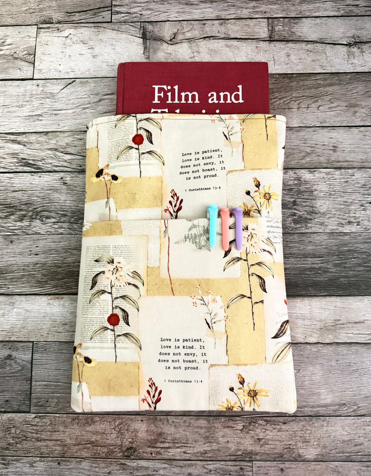 Love is Patient Floral Book Sleeve