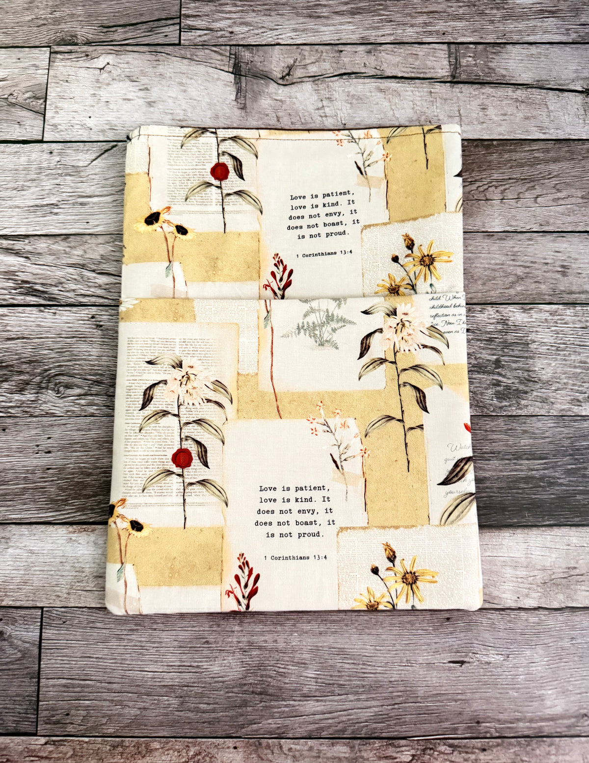 Love is Patient Floral Book Sleeve